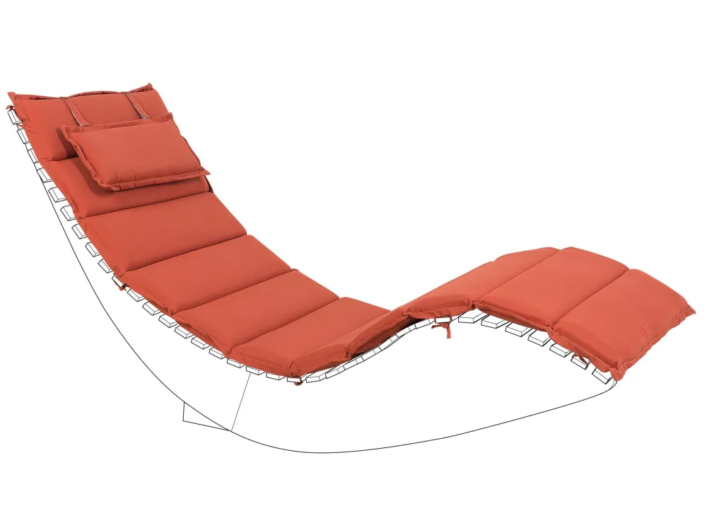 Pouf Portaoggetti Cuscino per lettino da giardino BRESCIA rosso 180 x 60 x 5 cm