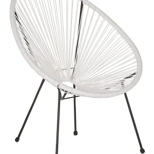 Pouf Portaoggetti Garden Chair ACAPULCO II PE Rattan White