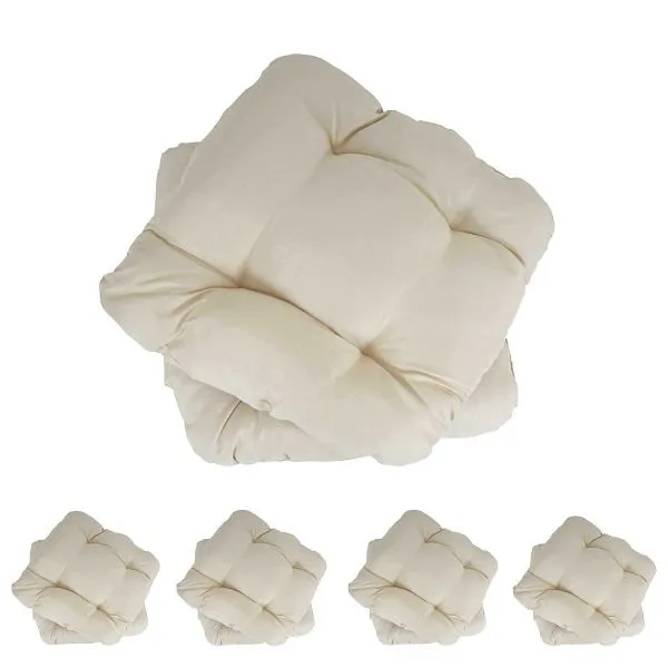 Pouf Portaoggetti Mendler Dublin set di 10 cuscini per sedili cuscini per sedie 41x38x8cm crema 37609+37609+37609+37609+37609