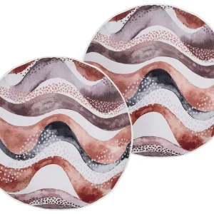 Pouf Portaoggetti Set di 2 cuscini da esterno marrone ⌀ 40 cm SEBORGA