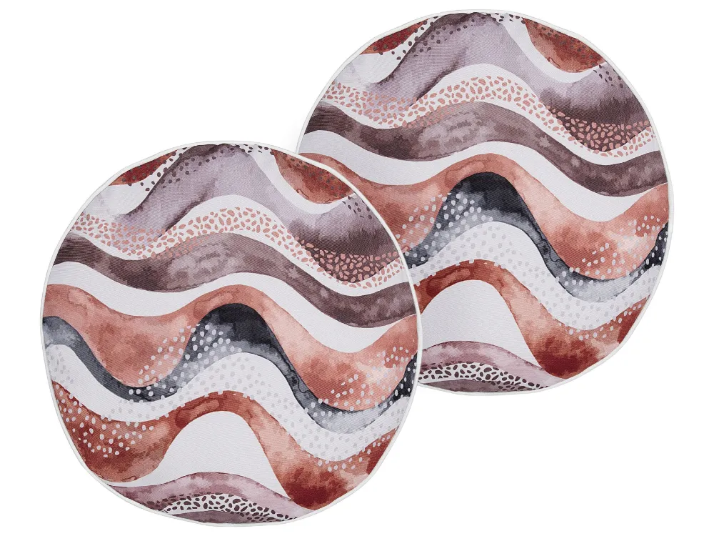 Pouf Portaoggetti Set di 2 cuscini da esterno marrone ⌀ 40 cm SEBORGA