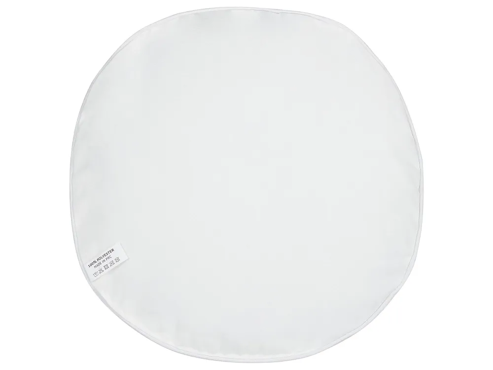 Pouf Portaoggetti Set di 2 cuscini da esterno tessuto bianco e verde ⌀ 40 cm LOANO