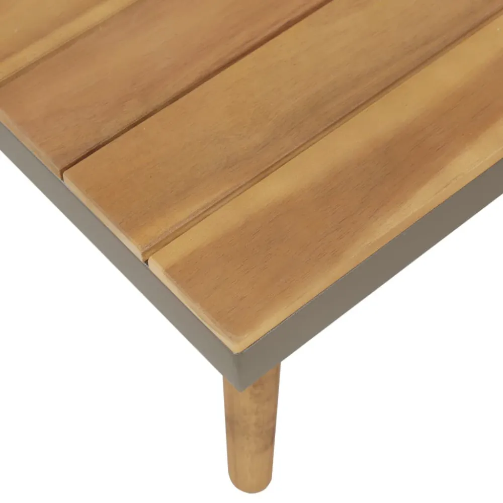 Pouf Portaoggetti Set Divani da Giardino 4 pz con Cuscini Legno di Acacia Marrone