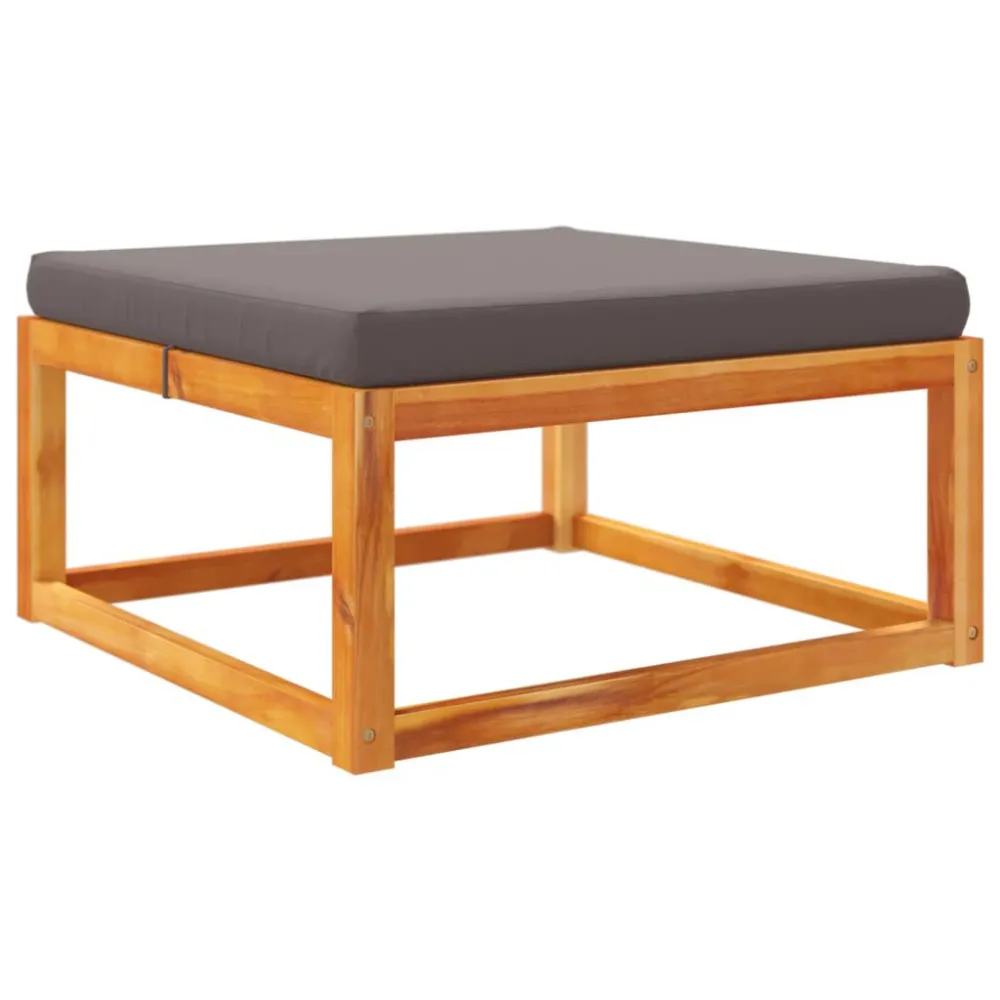 Pouf Portaoggetti Set Divano da Giardino 6 pz con Cuscini Massello di Acacia