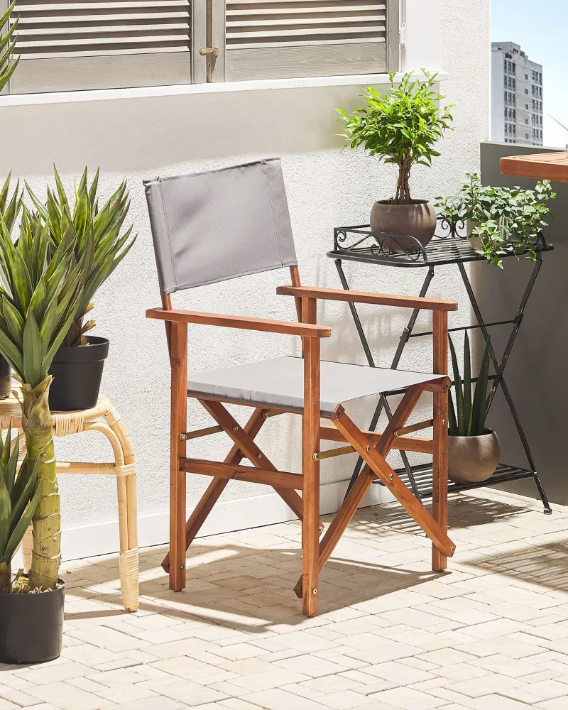 Pouf Portaoggetti Set 2 Garden Chairs CINE Acacia Wood Multicolour