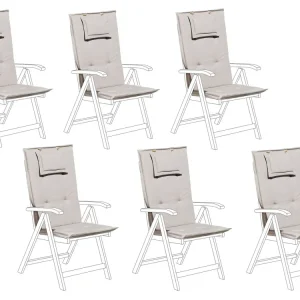 Pouf Portaoggetti Set 6 Outdoor Seat/Back Cushions Taupe TOSCANA/JAVA