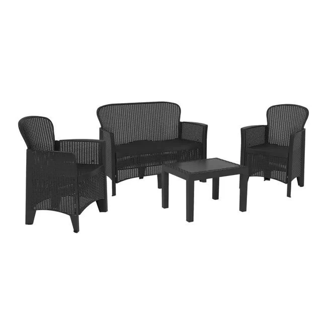 Pouf Portaoggetti Set Salottino Jungle 4 posti con cuscini – Arredo Esterno