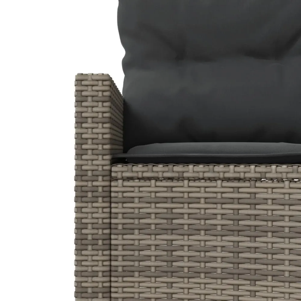 Premium Resina Sintetica Divano da Giardino con Cuscini Semicircolare Grigio Polyrattan