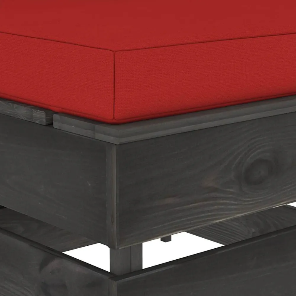 Sedia con Braccioli Divano Centrale Modulare con Cuscini Legno Impregnato Grigio