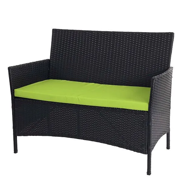 Sedia con Braccioli Mendler 2-1-1 set da giardino polyrattan Halden set lounge divano antracite cuscini verdi 52032+52036+...