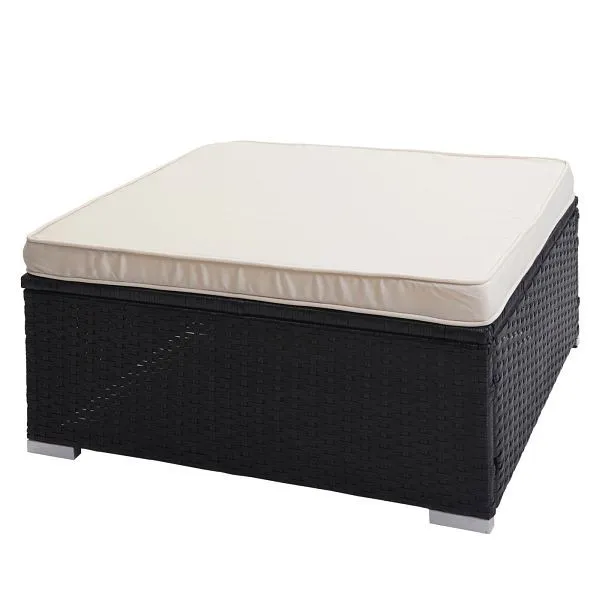 Sedia da Giardino Mendler Brescia set polyrattan set da giardino divano lounge set nero cuscini crema 76297+76298+76299