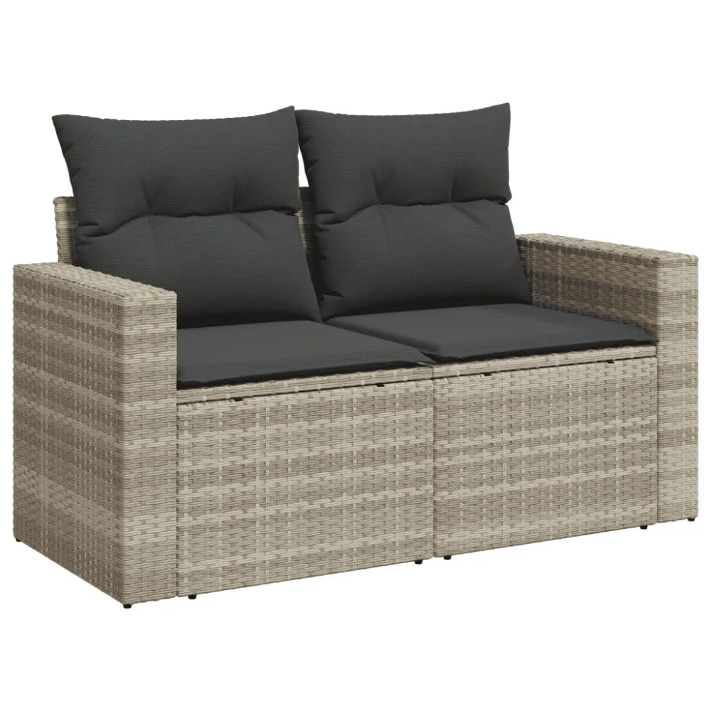 Sedia da Giardino Set Divano da Giardino 5pz con Cuscini Grigio Limpido Polyrattan