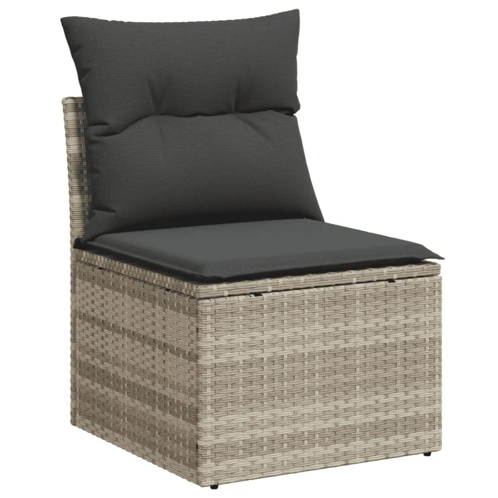 Sedia da Giardino Set Divano da Giardino 5pz con Cuscini Grigio Limpido Polyrattan