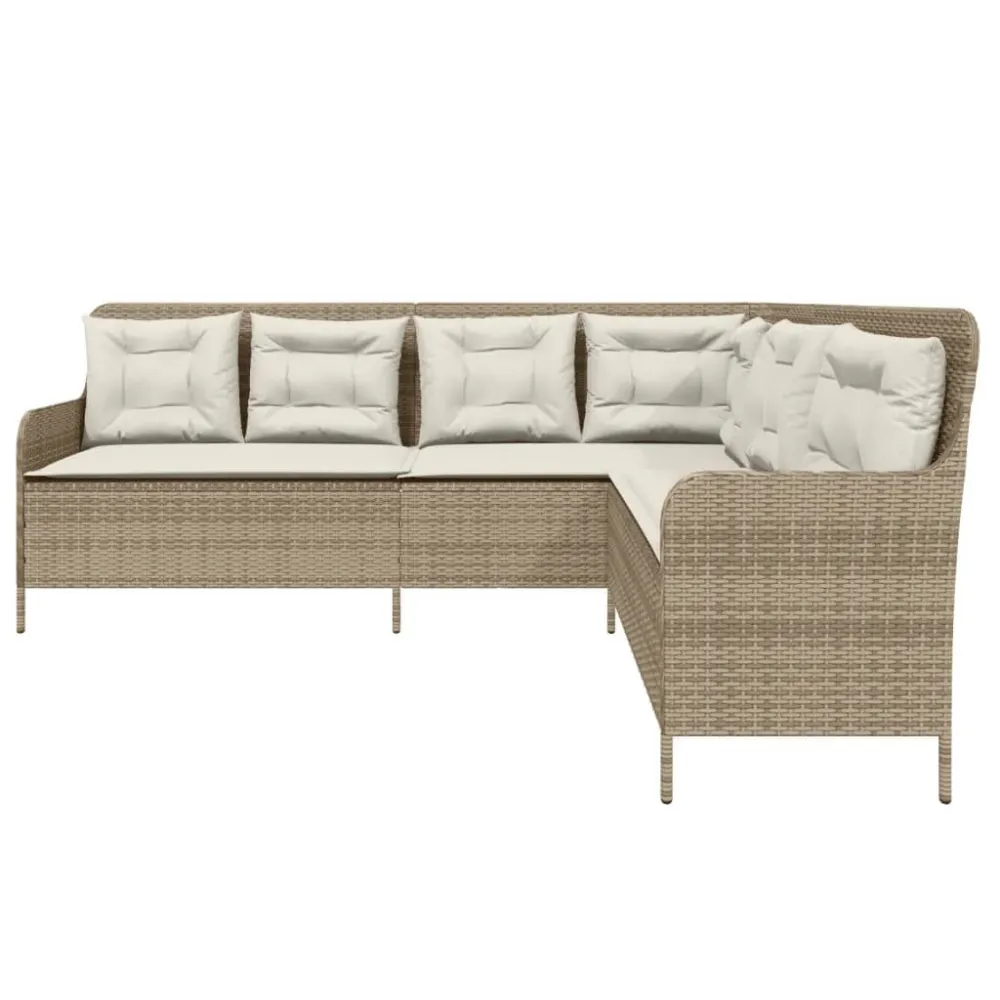 Sedia Pieghevole Divano da Giardino con Cuscini L Panna Polyrattan
