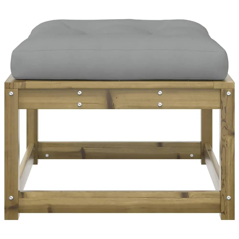 Sedia Pieghevole Poggiapiedi da Giardino con Cuscino Legno Impregnato di Pino