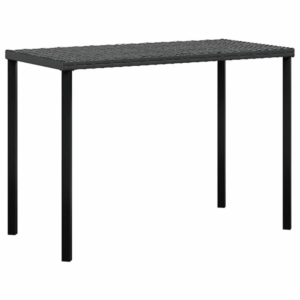Set Divano L con Cuscini 5 pz Nero Polyrattan con Cuscino Estraibile