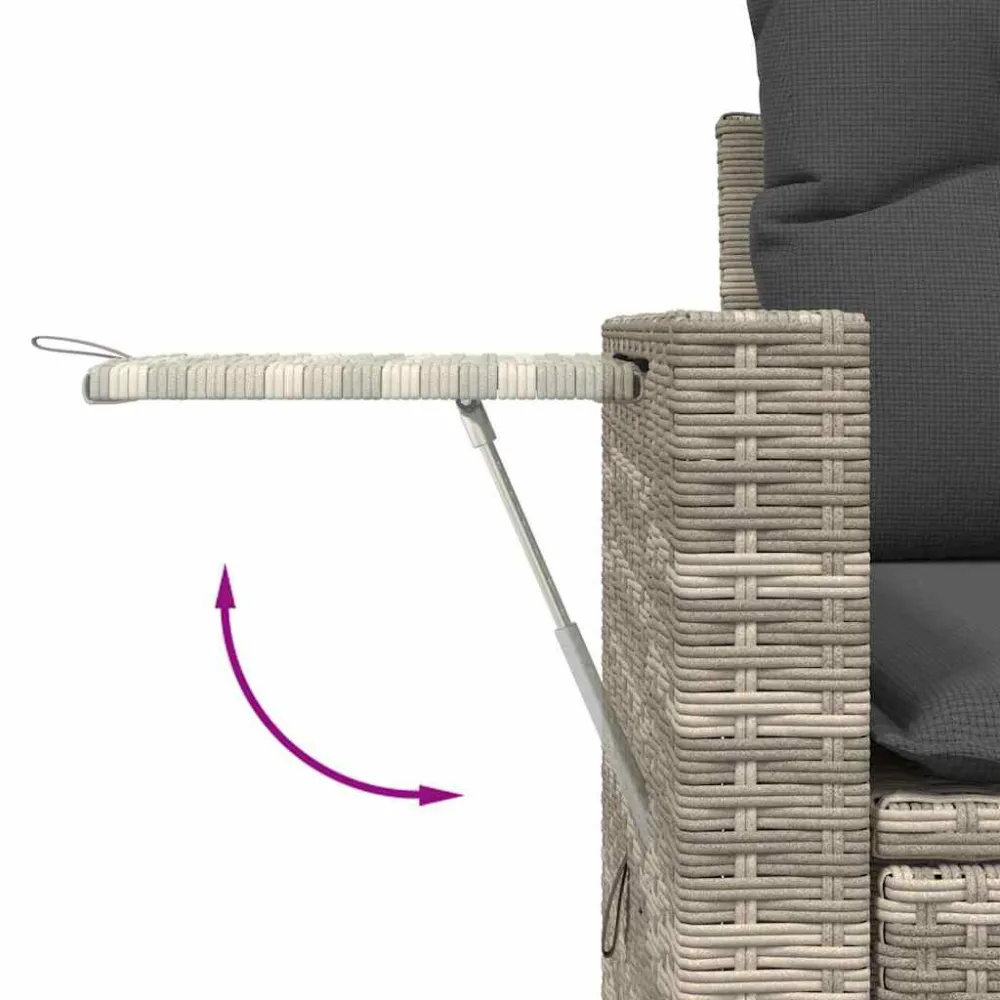 Set Divano da Giardino 6pz con Cuscini Grigio Palese Polyrattan Colori Vivaci
