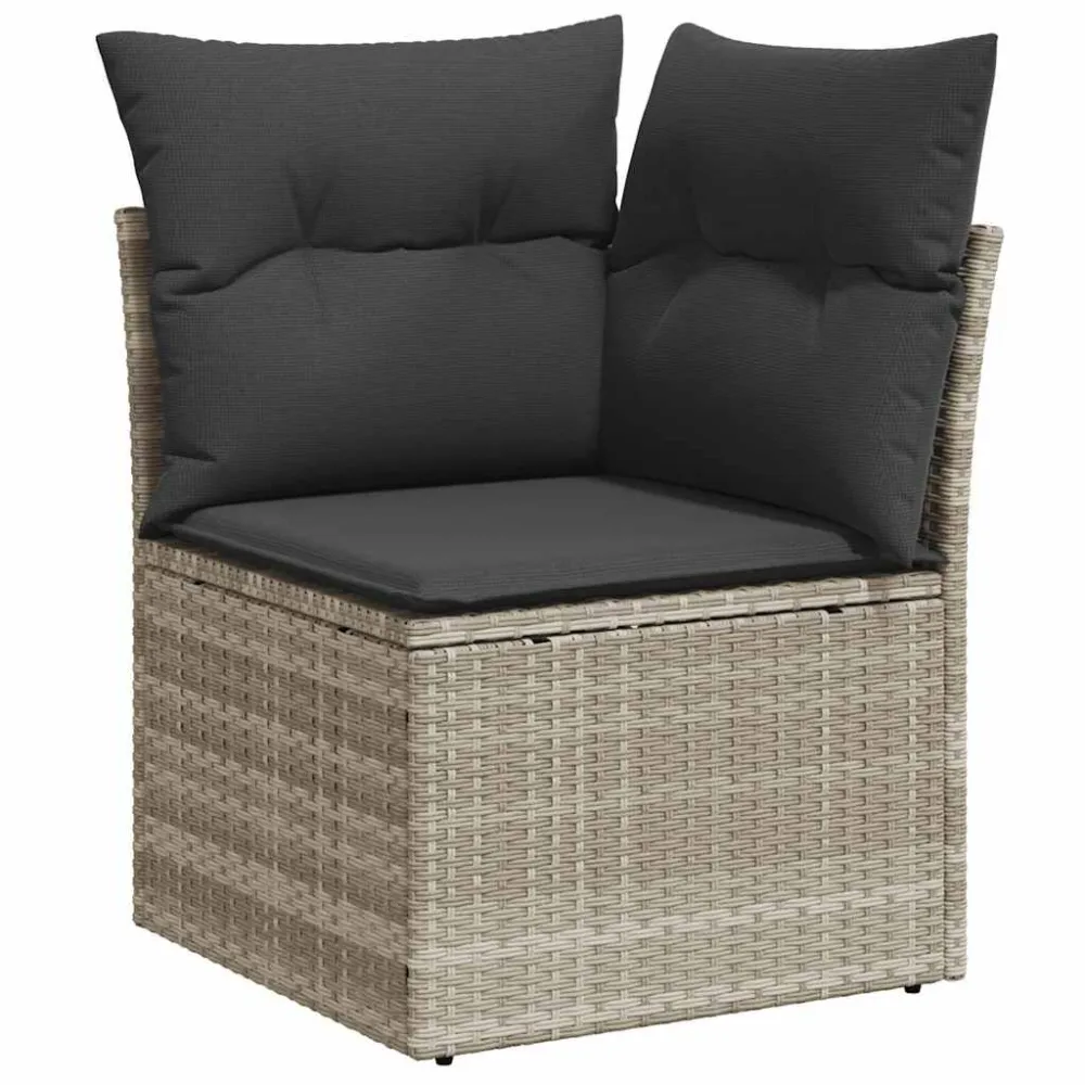Set Divano da Giardino 6pz con Cuscini Grigio Palese Polyrattan Colori Vivaci