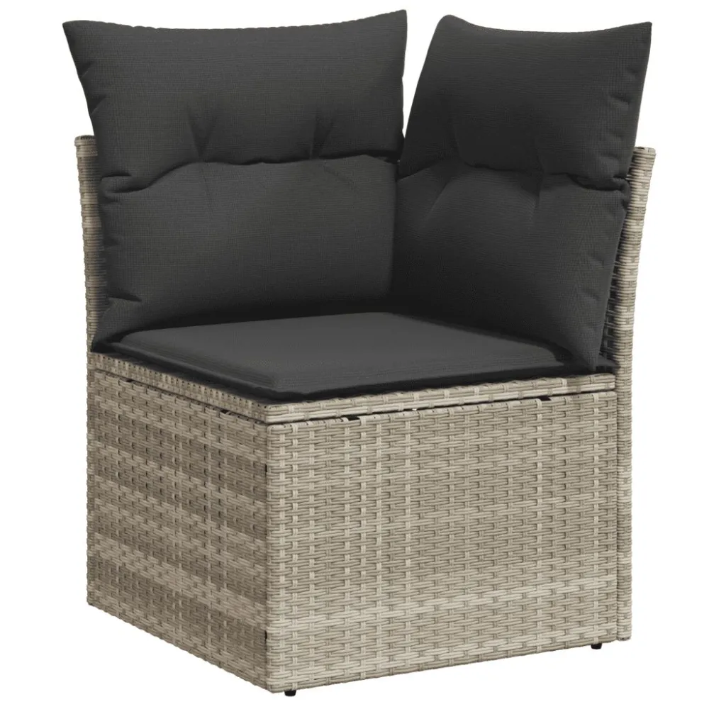 Set Divano da Giardino 8pz con Cuscini Grigio Distinto Polyrattan