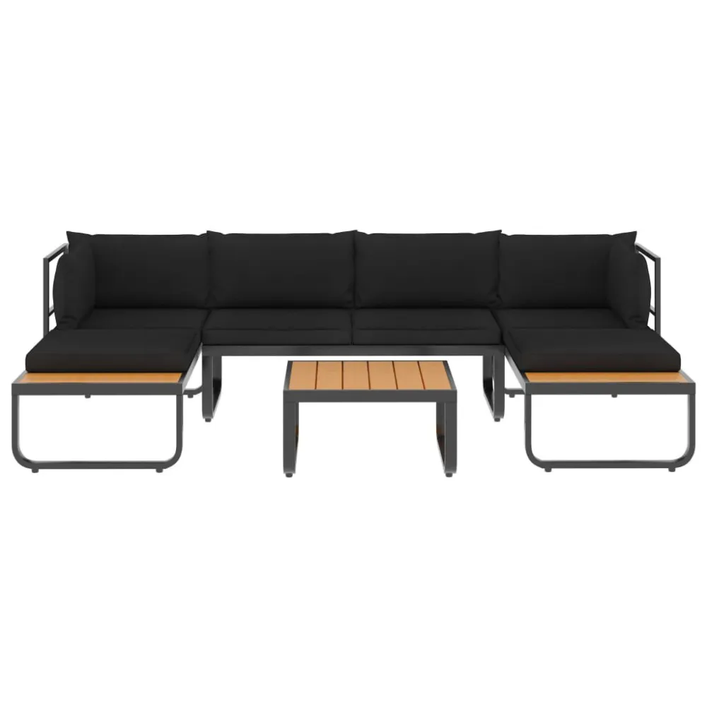 Set Divano da Giardino 4 pz ad Angolo Cuscini Alluminio WPC Easy Storage