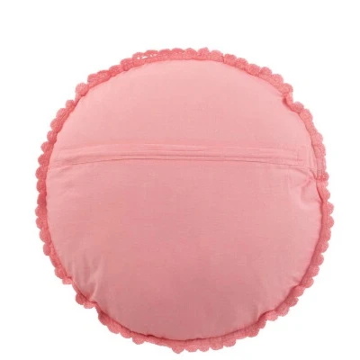 Cuscino Uncinetto Rosa Rotondo per Divano