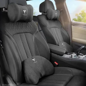 Cuscino per cuscino per cuscinetto di supporto pelle pelle Tesla pelle con logo