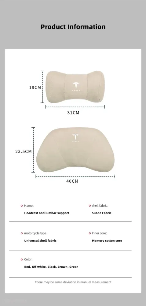 Cuscino per cuscino per cuscinetto di supporto pelle pelle Tesla pelle con logo