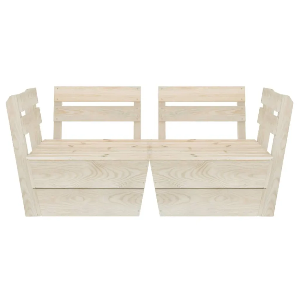 Confortevole Ergonomico Divano da Giardino 2 Posti su Pallet Legno Abete Impregnato