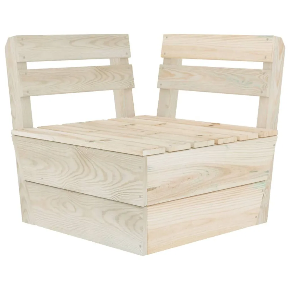 Confortevole Ergonomico Divano da Giardino 2 Posti su Pallet Legno Abete Impregnato