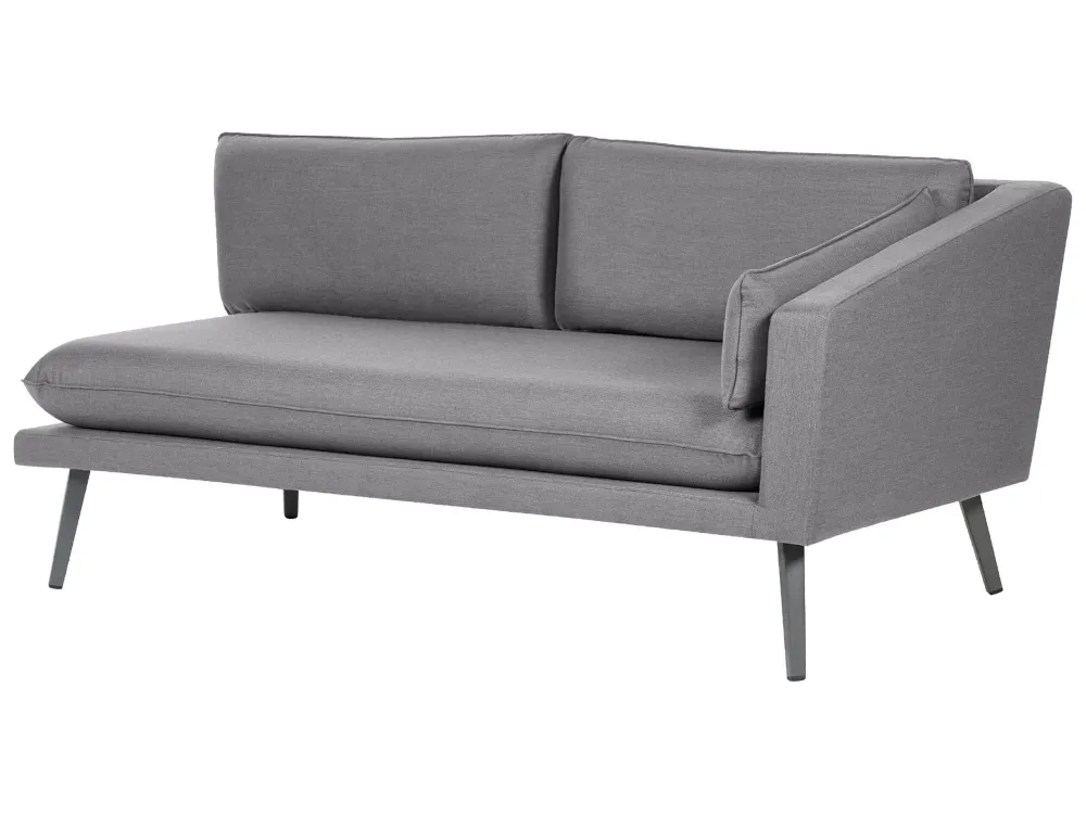 Confortevole Ergonomico Divano imbottito da giardino Divano da giardino LORETELLO Poliestere Grigio Sinistra