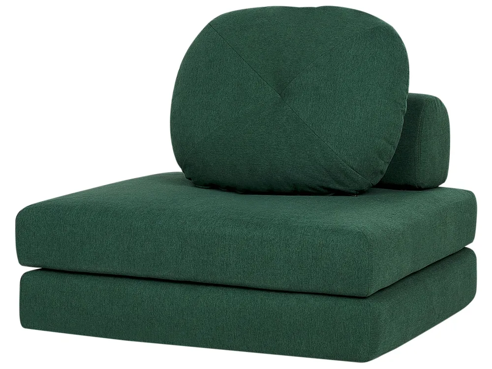 Confortevole Ergonomico Divano letto singolo tessuto verde fosco OLDEN