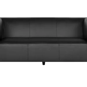Confortevole Ergonomico Divano 3 posti pelle sintetica nera FLORO