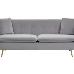 Confortevole Ergonomico Divano 3 posti di velluto grigio FREDERICA