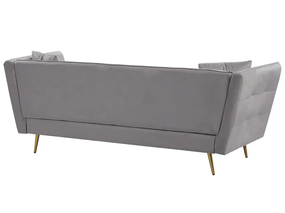Confortevole Ergonomico Divano 3 posti di velluto grigio FREDERICA