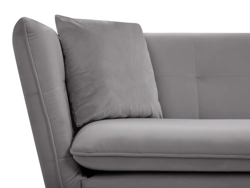 Confortevole Ergonomico Divano 3 posti di velluto grigio FREDERICA
