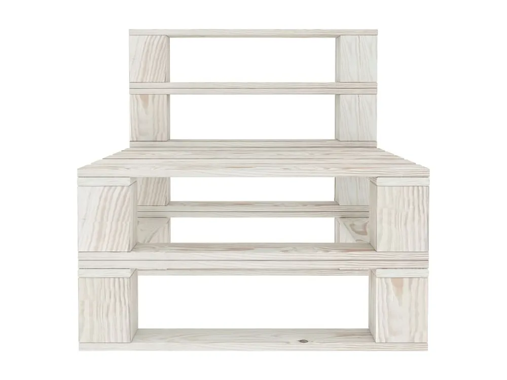 Design Esclusivo Divano centrale da giardino legno bianco pallet