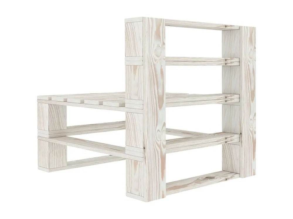 Design Esclusivo Divano centrale da giardino legno bianco pallet