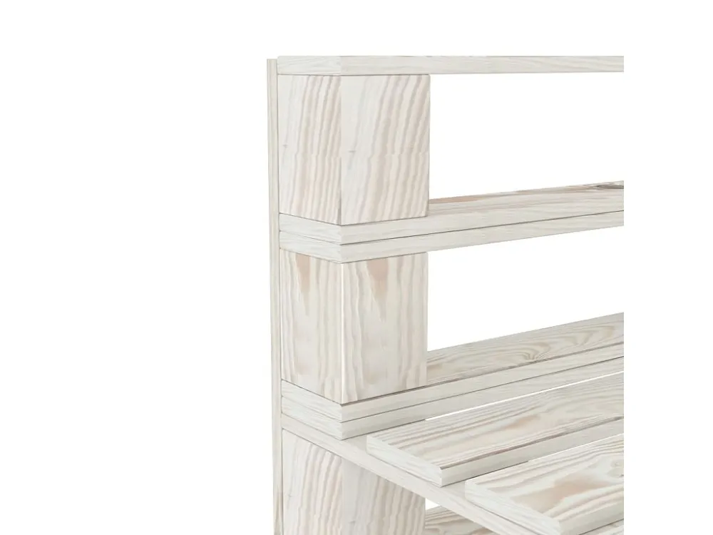 Design Esclusivo Divano centrale da giardino legno bianco pallet