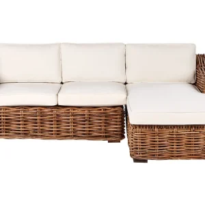 Divano angolare 3 posti rattan naturale BRIATICO con Struttura Acciaio