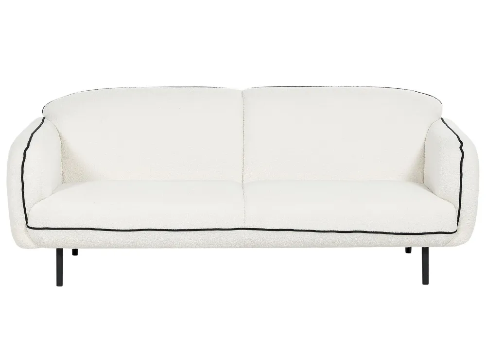 Divano bouclé bianco con ottomano TONSBERG con Rivestimento Tessuto