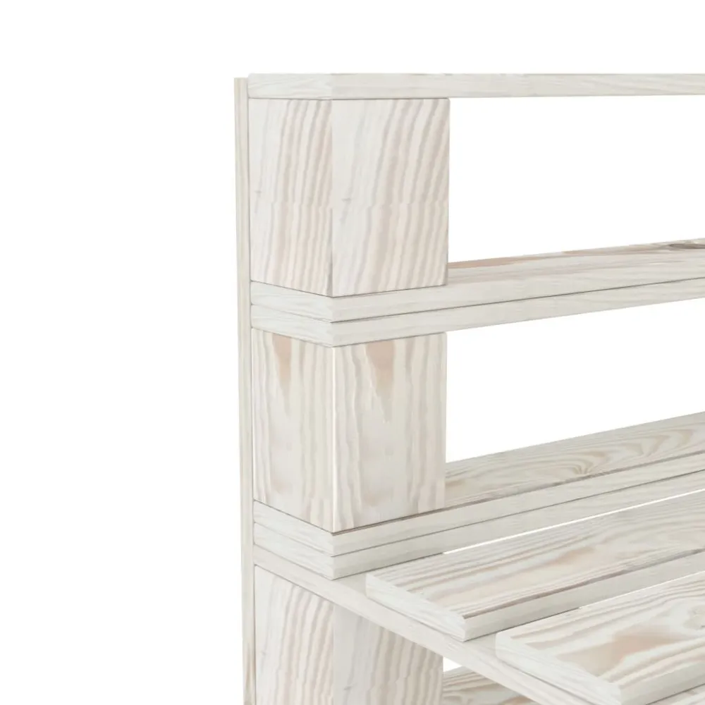 Divano Centrale da Giardino su Pallet Legno Bianco Colori Vivaci