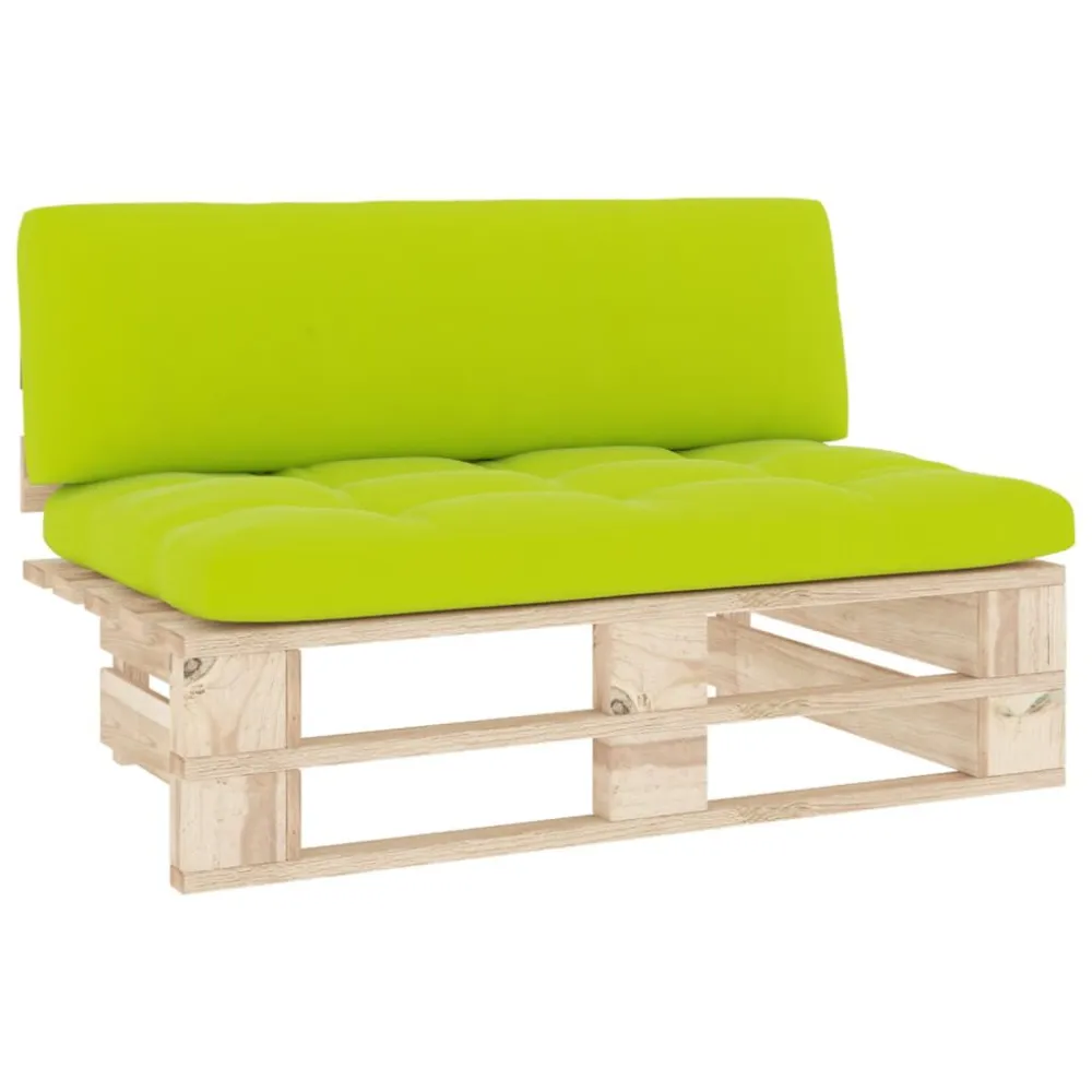 Divano Centrale Giardino su Pallet Legno di Pino Impregnato con Rivestimento Tessuto