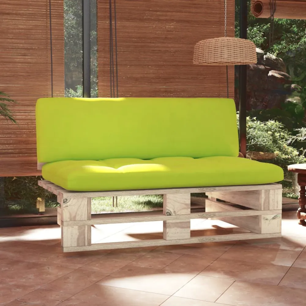 Divano Centrale Giardino su Pallet Legno di Pino Impregnato con Rivestimento Tessuto