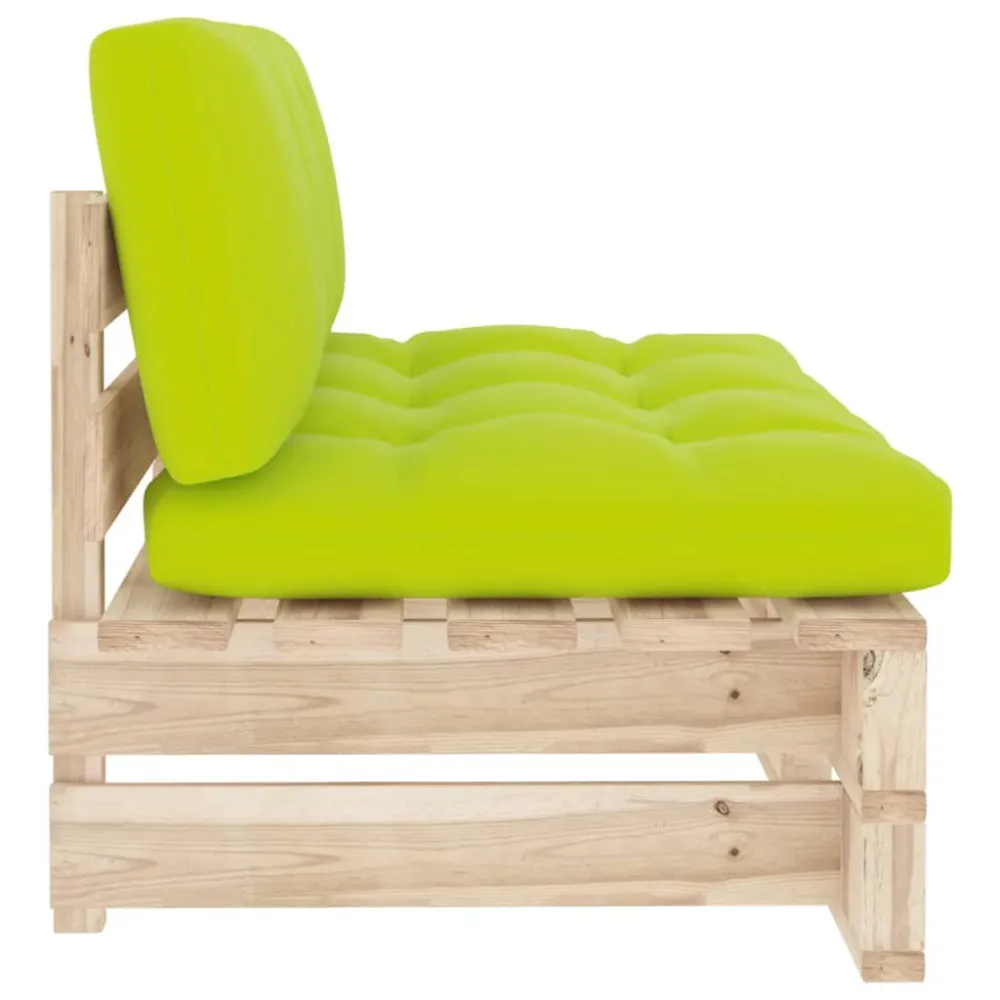Divano Centrale Giardino su Pallet Legno di Pino Impregnato con Rivestimento Tessuto