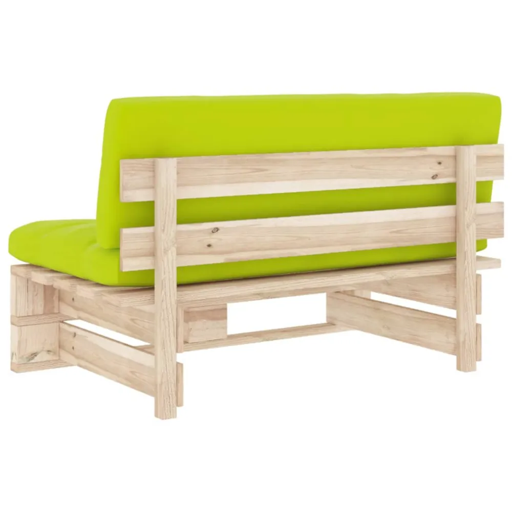 Divano Centrale Giardino su Pallet Legno di Pino Impregnato con Rivestimento Tessuto