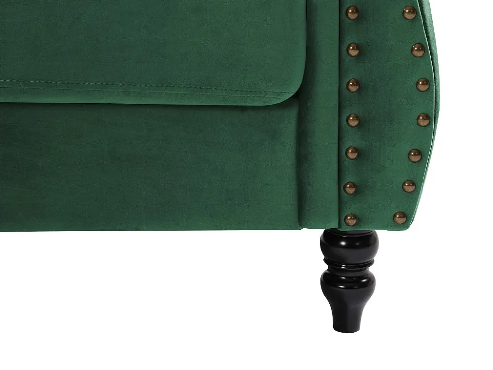 Divano con Angolo reversibile Velluto Verde abete Stile charme retrò TRUMBO
