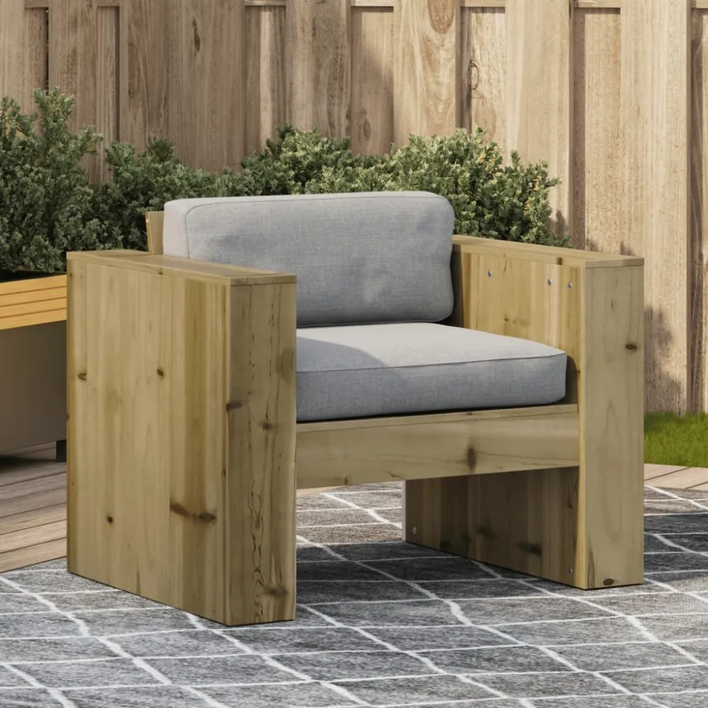 Divano da Giardino 79x60x62 cm Legno Impregnato di Pino con Cuscino Estraibile