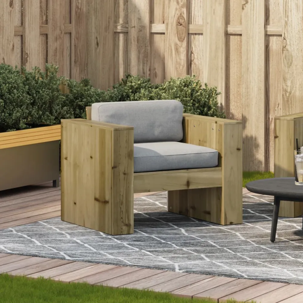 Divano da Giardino 79x60x62 cm Legno Impregnato di Pino con Cuscino Estraibile