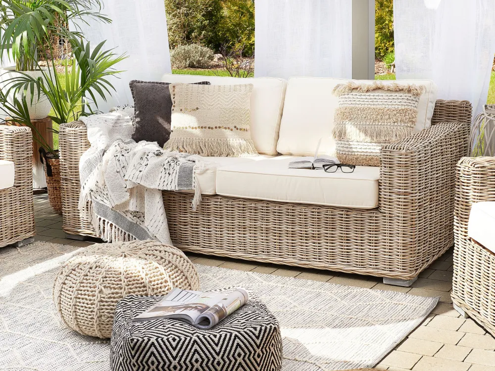 Divano da giardino ARDEA Rattan Marrone palese