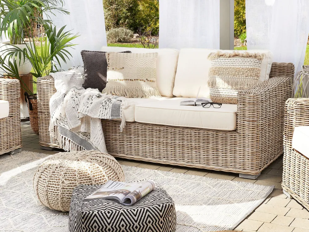Divano da giardino ARDEA Rattan Marrone palese